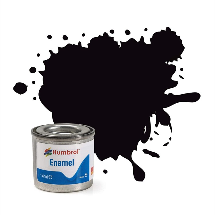 Humbrol Enamel Paint 201 Black Metallic 14ml