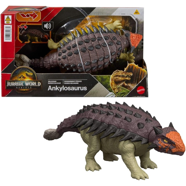 Jurassic World Rebirth Wild Roar Ankylosaurus Figure