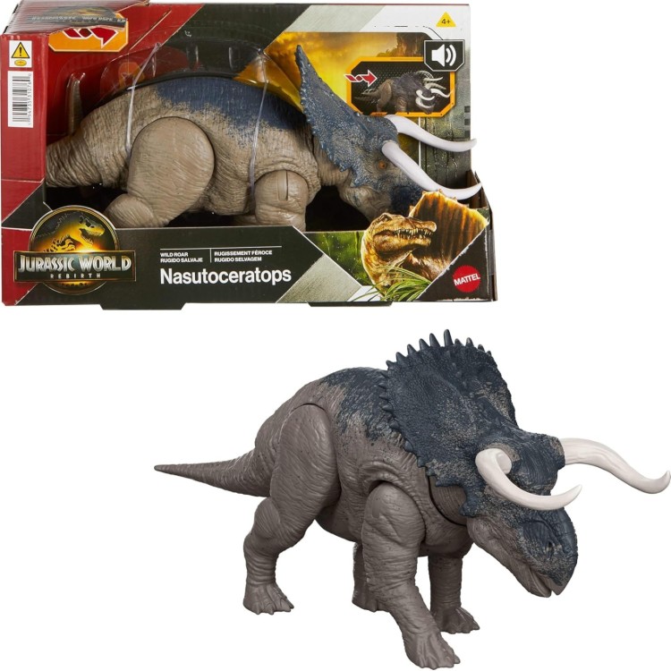 Jurassic World Rebirth Wild Roar Nasutoceratops Figure