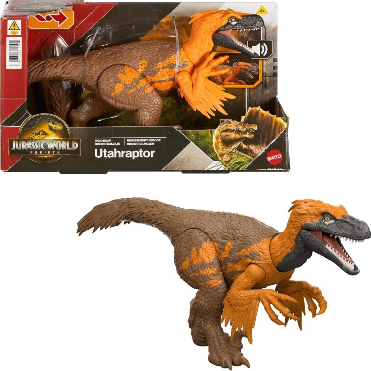 Jurassic World Rebirth Wild Roar Utahraptor Figure