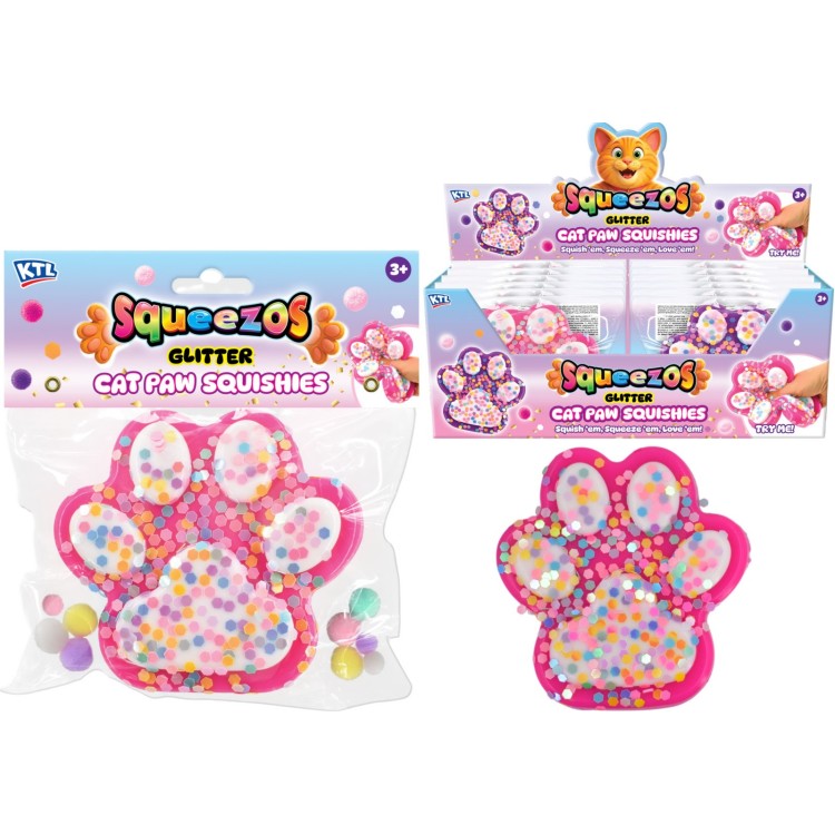 KTL Squeezos Large Glitter Cat Paw Squishies