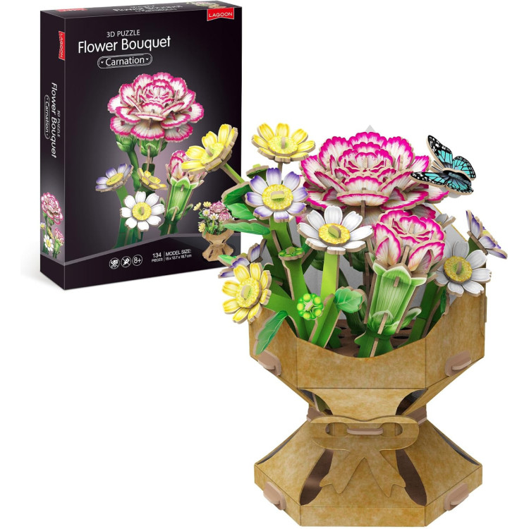 Lagoon Flower Bouquet 3D Puzzle - Carnation