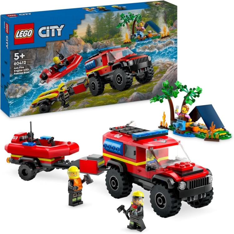 Lego City 60412 4x4 Fire Engine with Rescue Boat