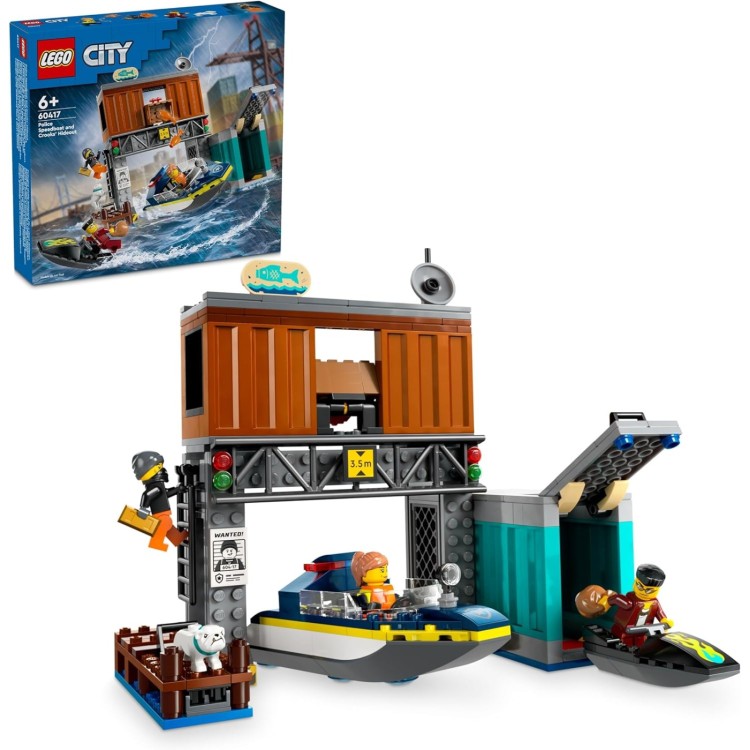 Lego City 60417 Police Speedboat and Crooks Hideout