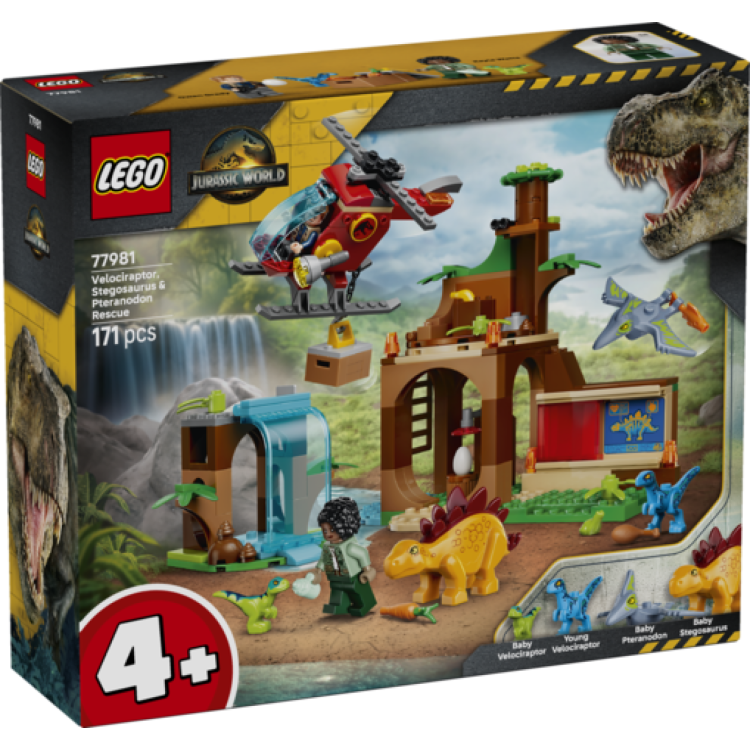 Lego Jurassic World 77981 Velociraptor, Stegosaurus & Pteranodon Rescue
