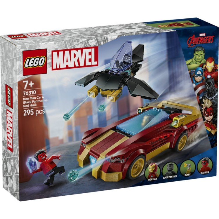 Lego Marvel 76310 Iron Man Car & Black Panther vs Red Hulk