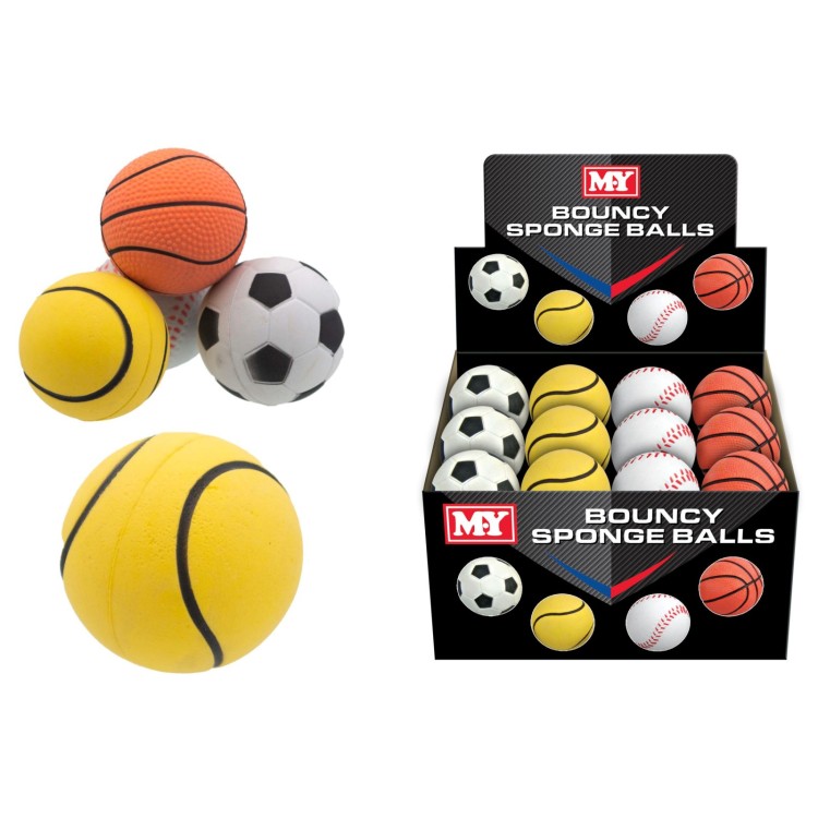 M.Y Bouncy Sponge Sports Balls Assortment