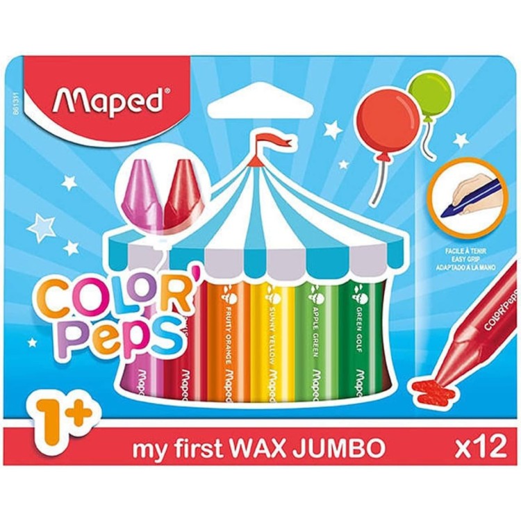 Maped ColorPeps My First Wax Jumbo Crayons 12 Pack