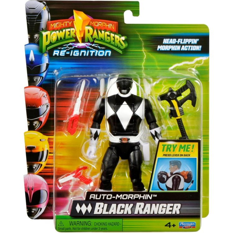 Mighty Morphin Power Rangers Auto-Morphin Black Ranger Figure