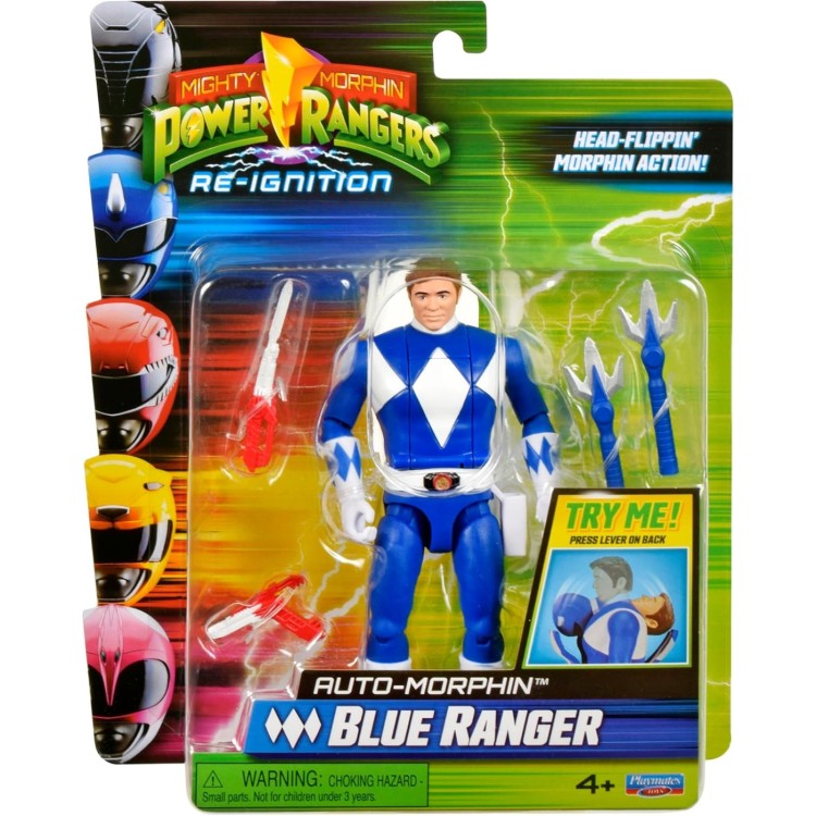 Mighty Morphin Power Rangers Auto-Morphin Blue Ranger Figure