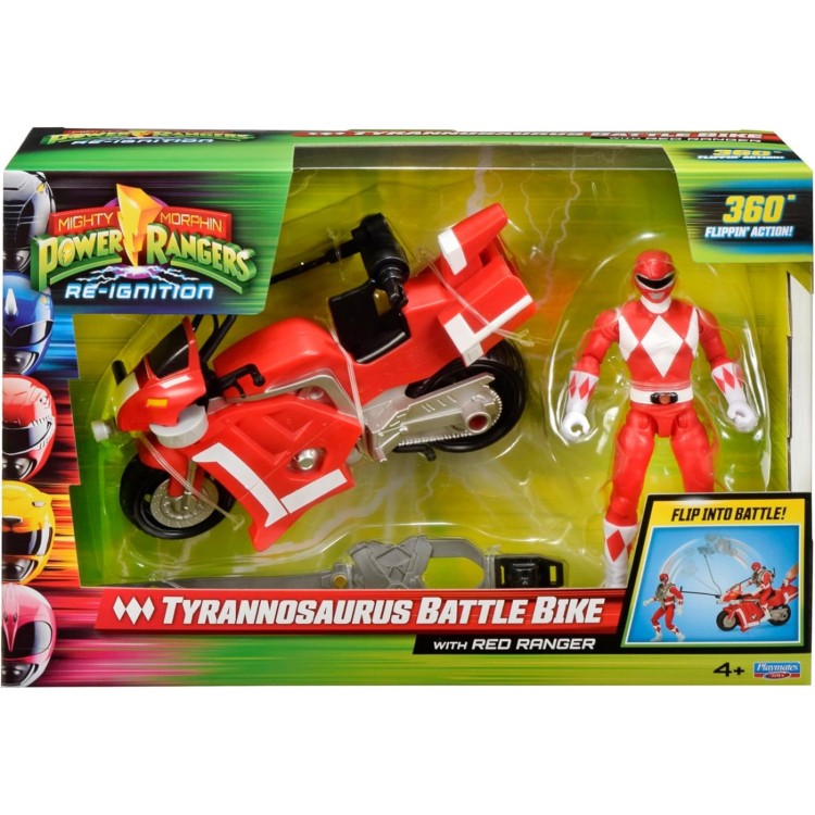 Mighty Morphin Power Rangers Tyrannosaurus Battle Bike with Red Ranger Figure