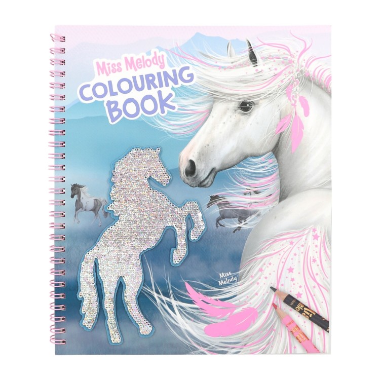 Miss Melody Colouring Book with Reversible Sequins