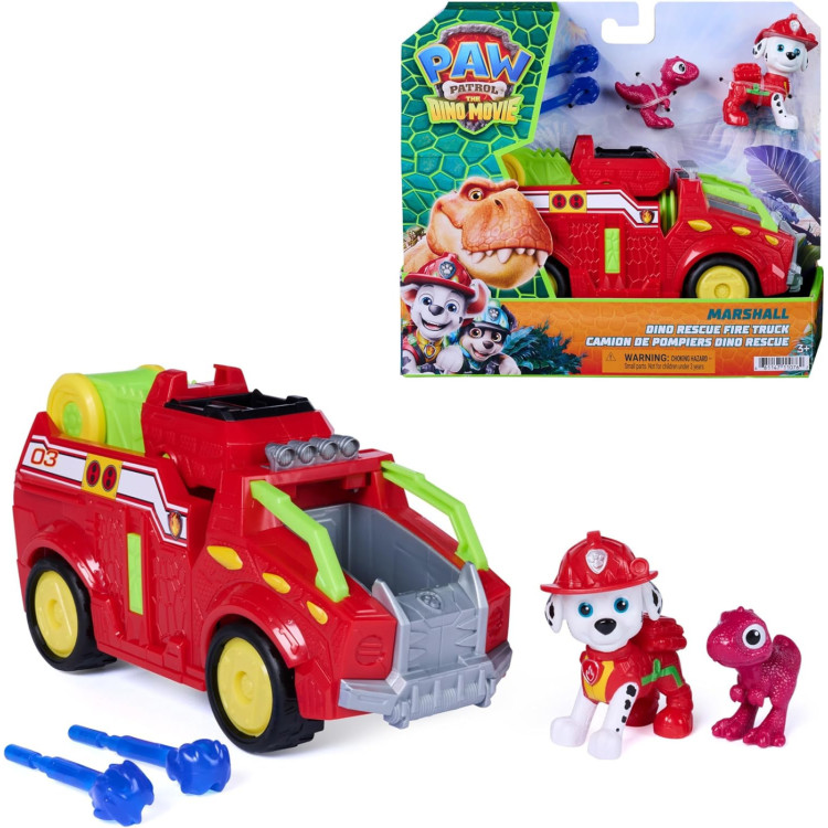 Paw Patrol The Dino Movie Vehicle - Marshall Dino Rescue Fire Truck