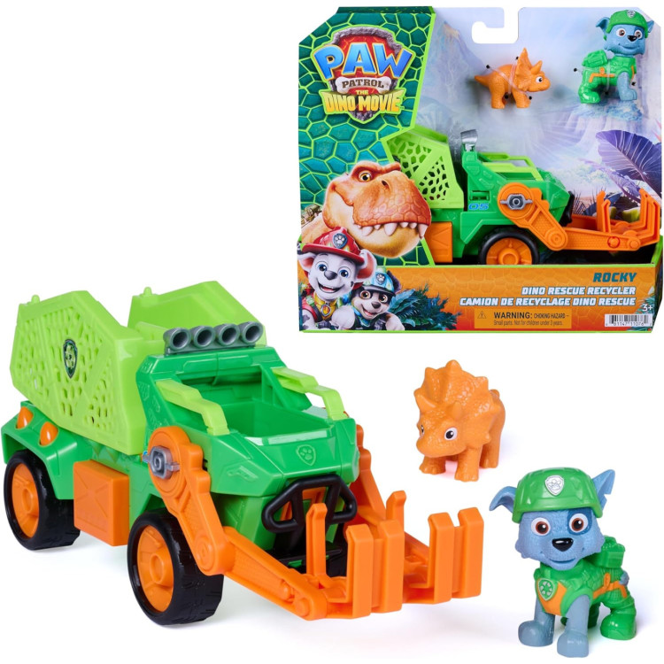 Paw Patrol The Dino Movie Vehicle - Rocky Dino Rescue Recycler