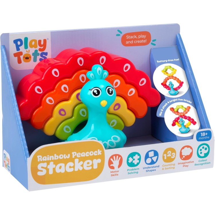 Play Tots Rainbow Peacock Stacker
