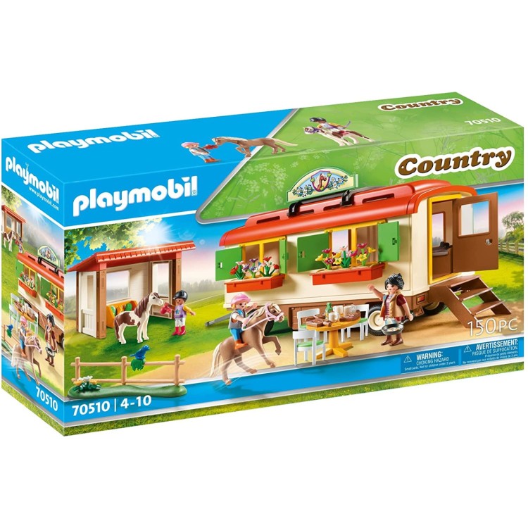 Playmobil 70510 Pony Shelter With Mobile Home