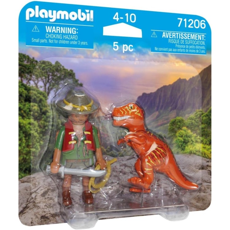 Playmobil 71206 Adventurer with Baby T-Rex Duo Pack
