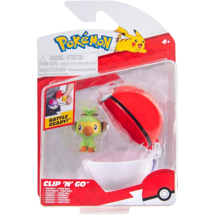 Pokemon Clip N Go Poke Ball - Grookey & Poke Ball