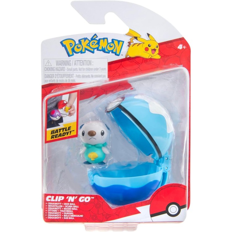 Pokemon Clip N Go Poke Ball - Oshawott & Dive Ball