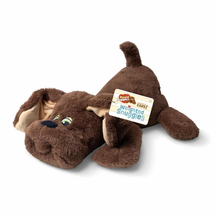 Pound Puppies Weighted Snuggles Soft Toy - Brown with Long Ears