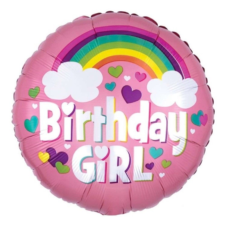 Anagram Birthday Girl Rainbow Fun Microfoil Helium Balloon