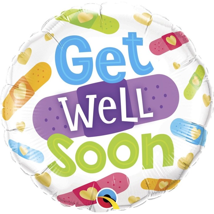 Qualatex Get Well Soon Microfoil Helium Balloon