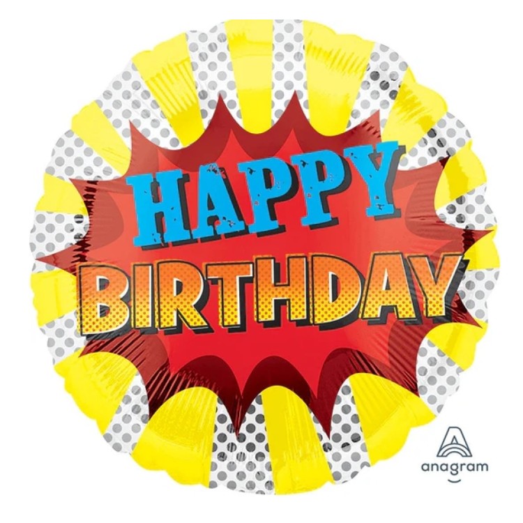 Anagram Happy Birthday Superhero Microfoil Helium Balloon