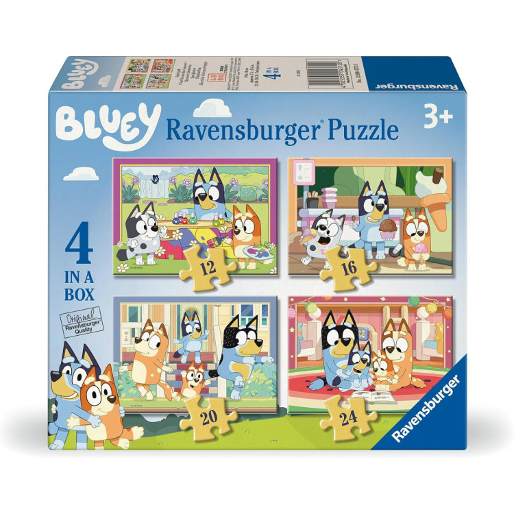 Ravensburger Bluey 4 in a Box Puzzle - Playtime Fun