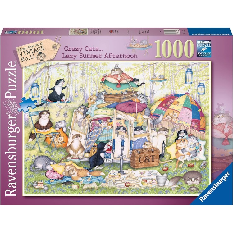Ravensburger Crazy Cats Lazy Summer Afternoon 1000pc Puzzle