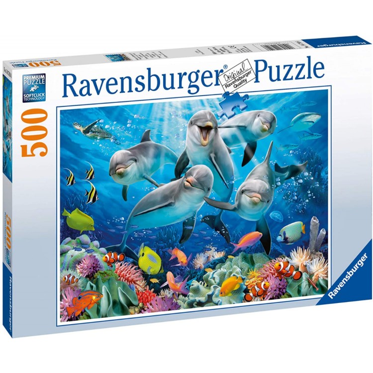 Ravensburger Dolphins In The Coral 500pc Puzzle