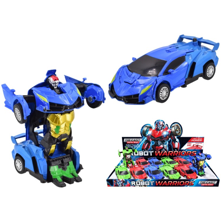 Robot Warriors Transforming Pull-Back Diecast Car 