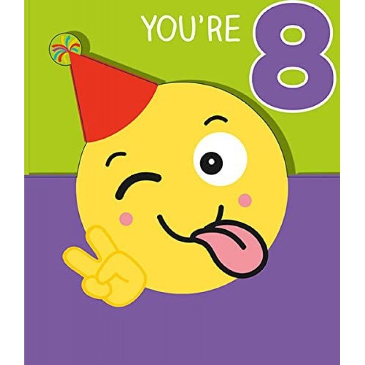 Emoticon Age 8 Birthday Card
