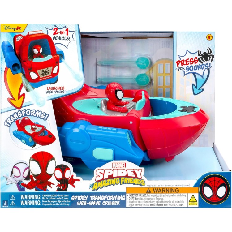 Spidey & His Amazing Friends Spidey Transforming Web-Wave Cruiser