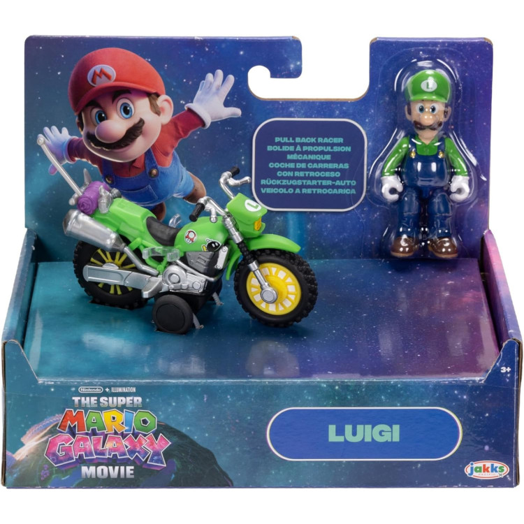 Super Mario Galaxy Movie Luigi Figure and Bike