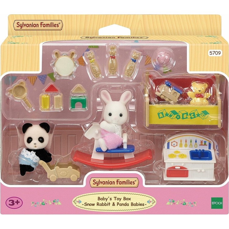 Sylvanian Families 5709 Baby's Toy Box - Snow Rabbit & Panda Babies