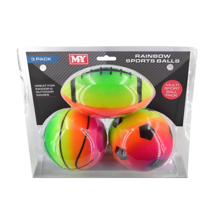 M.Y Rainbow Sports Balls 3 Pack