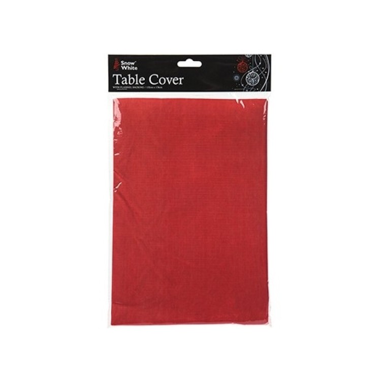 Table Cover With Flannel Backing - Red