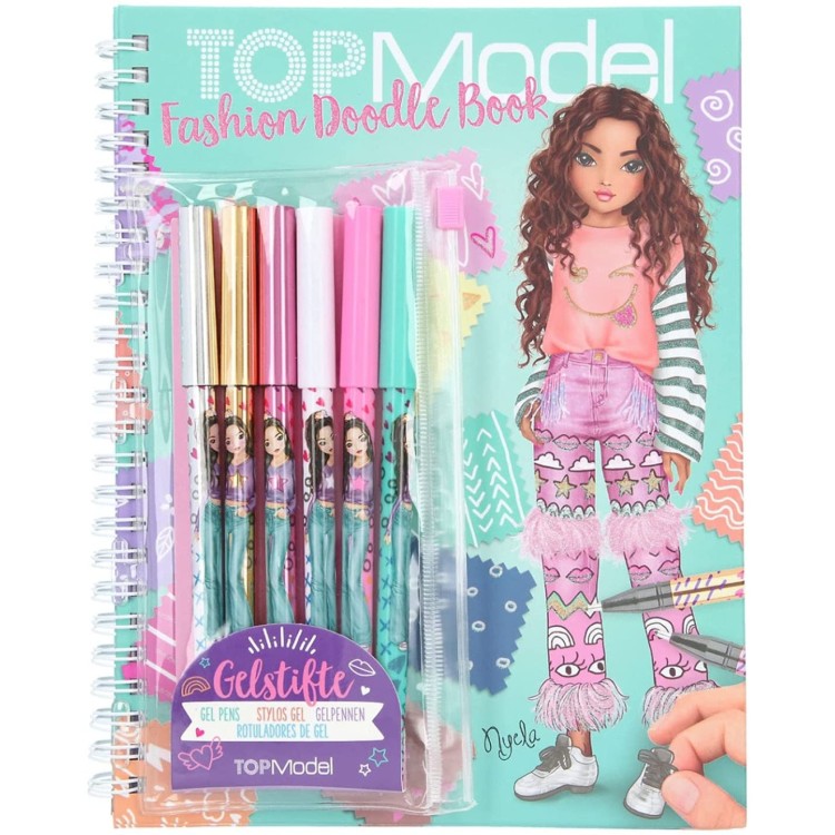 Top Model Fashion Doodle Book With Gel Pens