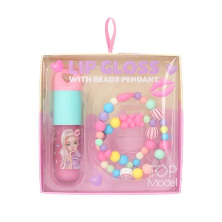 Top Model Lip Gloss with Beads Pendant