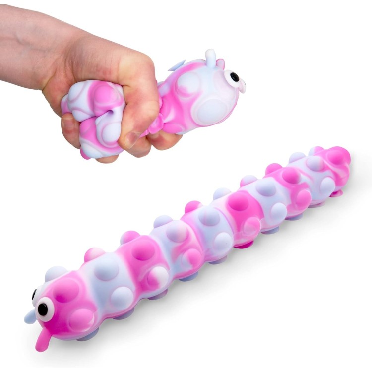 HGL Light Up Suction Push Popper Caterpillar