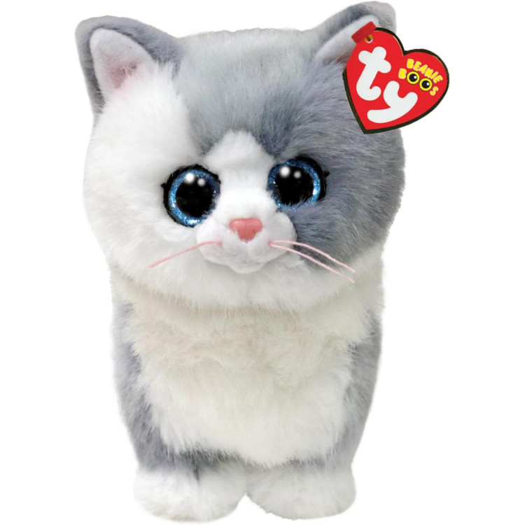 Ty Beanie Boos Furley Grey & White Cat