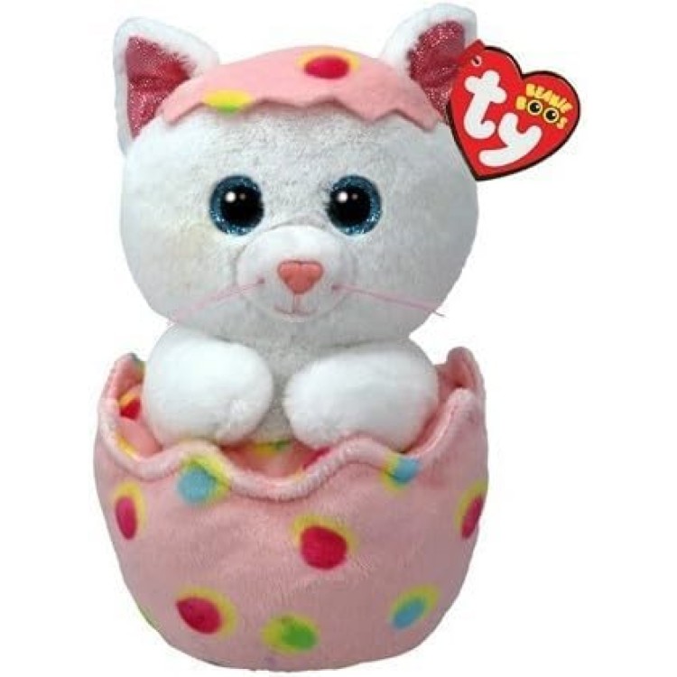 Ty Beanie Boos Giggles Cat in Easter Egg