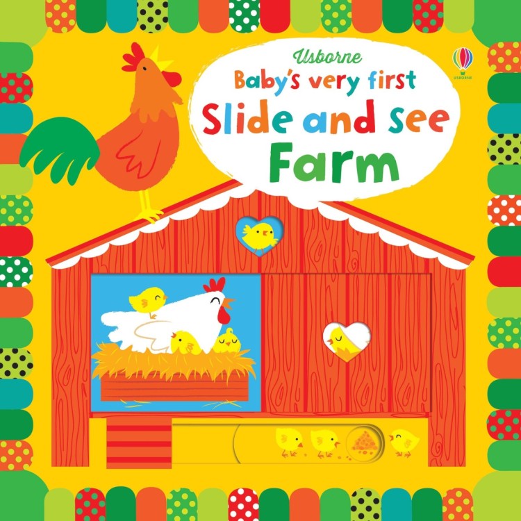 Usborne Babys Very First Slide & See Farm Book