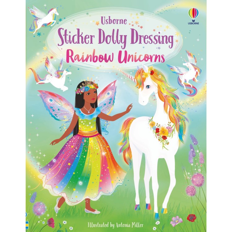 Usborne Sticker Dolly Dressing Rainbow Unicorns 