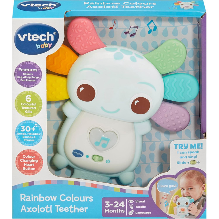 Vtech Baby Rainbow Colours Axolotl Teether - Blue