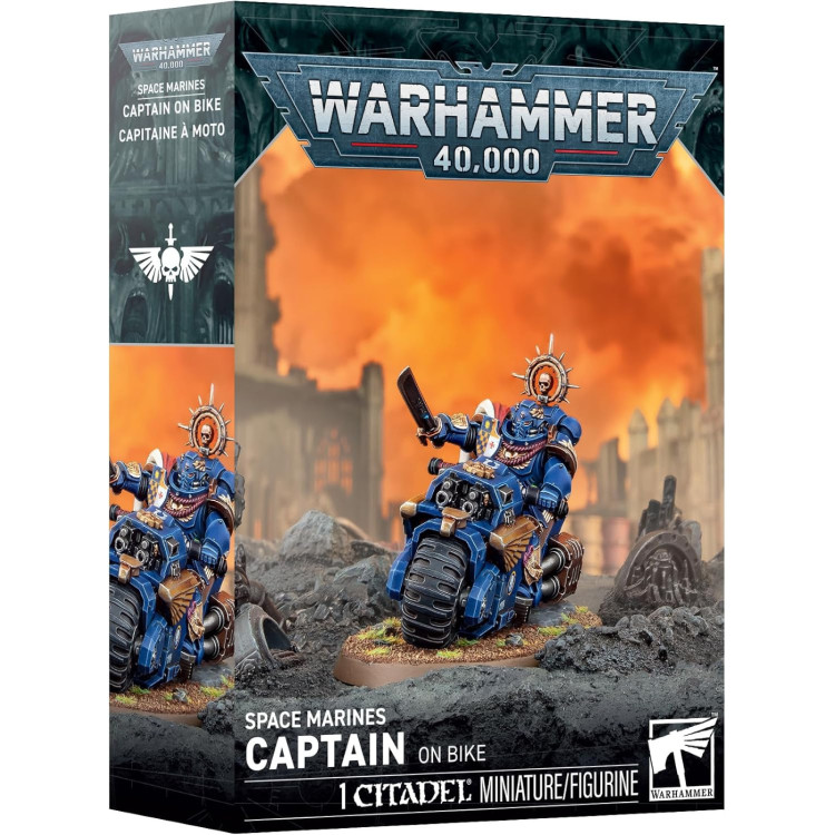 Warhammer 40000 Space Marines Captain on Bike