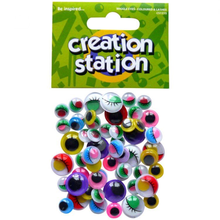 Creation Station Wiggle Eyes - Coloured & Lashes